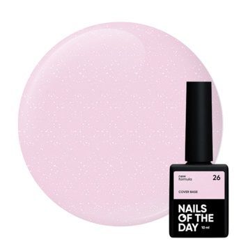 Купити База для гель-лаку NAILSOFTHEDAY Cover base NEW Formula 26 (10 мл, ніжно-рожева зі срібним шимером) , ціна 225 грн, фото 1