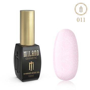 Купити Кольорова база для гель-лаку Milano Shimmer Base Gel 011 (10 мл, з шиммером, ніжно-рожева) , ціна 140 грн, фото 1