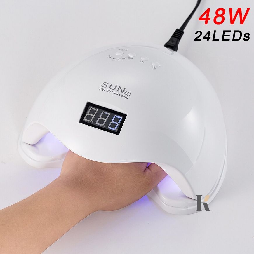 Купити УФ LED лампа для манікюру Sun 5 48 Вт (з дисплеєм, таймер 10, 30, 60 і 99 сек) , ціна 271 грн, фото 5