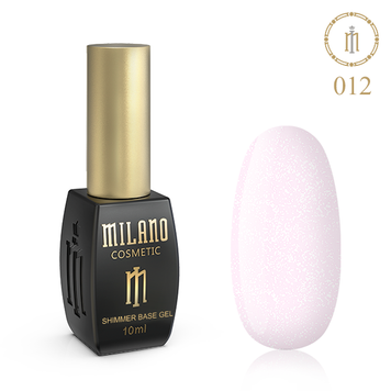 Купити Кольорова база для гель-лаку Milano Shimmer Base Gel 012 (10 мл, з шиммером, блідо-рожева) , ціна 140 грн, фото 1