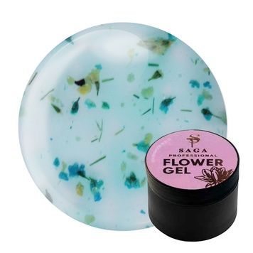 Купить Гель для дизайна Saga Professional Flower Fairy Gel №10 (5 мл, прозрачный с темно-бирюзовыми сухоцветами) , цена 200 грн, фото 1
