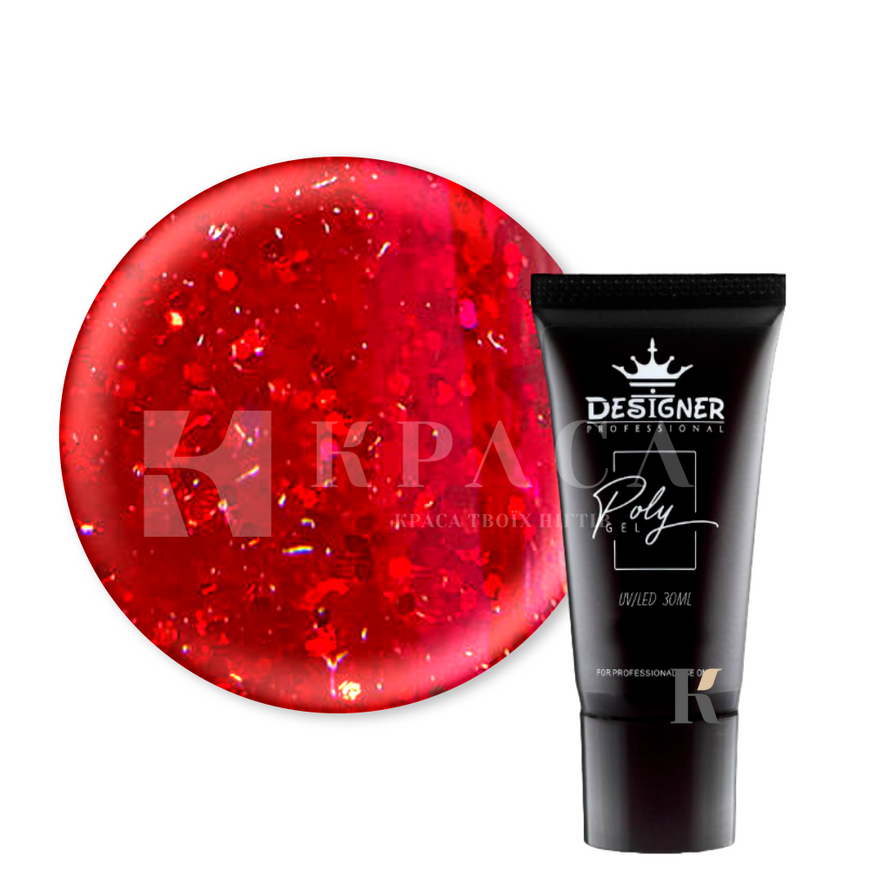 Купити Полігель Designer Diamond Dark Red №51 , ціна 255 грн, фото 1