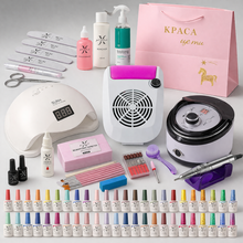 Стартовий професійний набір для манікюру з лампою Sun 5, фрезером ZS 606 та вытяжка 858-2A (50 гель-лаків)