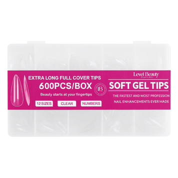 Купити Гелеві тіпси Starlet Professional Soft Gel Tips, 600 шт., коротка форма &laquo;Мигдаль&raquo; , ціна 145 грн, фото 1