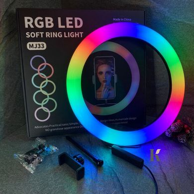 Купить Профессиональная кольцевая лампа RGB MJ-33 30см (одно крепление, управление на проводе) , цена 350 грн, фото 4