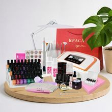 Набір професійний для манікюру з лампою SUN Y31 248 Вт (на акумуляторі), портативний фрезер для манікюру SUNDA/OEM DM-150 та лампа SBTR 9501 (50 гель-лаків)