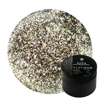 Купити Гель-фарба з поталлю Saga Professional Platinum Paint №03 (5 мл, сріблястий металік) , ціна 200 грн, фото 1