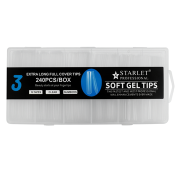 Купити Гелеві тіпси для нарощування Starlet Professional Soft Gel Tips №3, 240 шт. , ціна 140 грн, фото 1