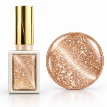 Купити Гель-лак Global Fashion Golden Sand Gel Polish №07, ніжне рожеве золото з блискітками, 8 мл , ціна 185 грн, фото 1