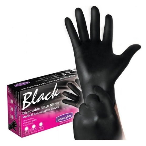 Купить Защитные перчатки нитрил/виниловые Feixiang черные, 100 шт размер S , цена 299 грн, фото 1