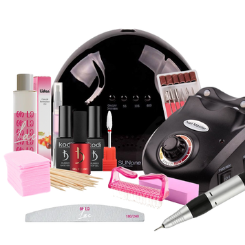 Купити Стартовий набір для манікюру гель-лаком KODI з лампою UV/LED SUNone (48w, black) та Nail Drill ZS-603 (black) , ціна 990 грн, фото 1