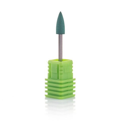 Фреза силиконовая "Острый конус" - зеленая, для кутикулы, для педикюра, Конус, Зелёная, Силиконовая