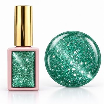 Купить Гель-лак Global Fashion Star Diamond Gel Polish №10, мятно-бирюзовый с блёстками, 8 мл , цена 185 грн, фото 1
