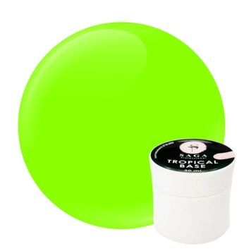 Купить Цветная база для гель-лака Saga Professional tropical Base № 07 (30 мл, неоновая салатовая) , цена 420 грн, фото 1
