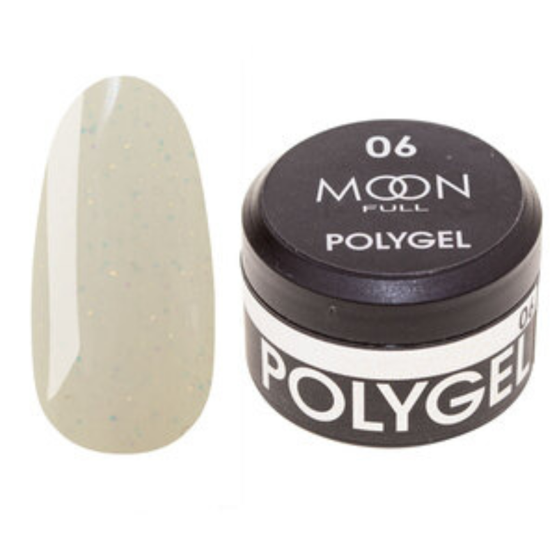 Полігель Moon Full Poly Gel №06, 15 мл Молочний із шиммером, 15 мл, Шимер/мікроблиск