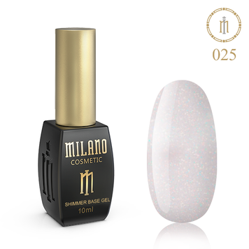 Купити Кольорова база для гель-лаку Milano Shimmer Base Gel 025 (10 мл, із шиммером, сіра) , ціна 140 грн, фото 1