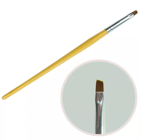 Купити Пензлик для гелю №4 (скошена, дерев'яна ручка) , ціна 30 грн, фото 1