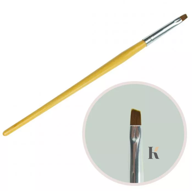 Купити Пензлик для гелю №4 (скошена, дерев'яна ручка) , ціна 30 грн, фото 1