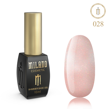 Купити Кольорова базадля гель-лаку Milano Shimmer Base Gel 028 (10 мл, з шиммером, бежева) , ціна 140 грн, фото 1