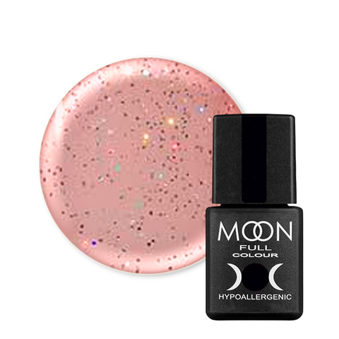 Гель-лак Moon Full Color Classic №307 (полупрозрачный персиковый с разноцветным шиммером), Classic, 8 мл, шиммер/микроблеск