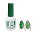 Світловідбивний гель-лак UNO Disco Gel №03 (зелений з блискітками, 12 мл)