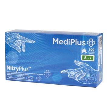 Купити Рукавички нітрилові MediPlus NitryPlus Blue, 100 шт. , ціна 160 грн, фото 1