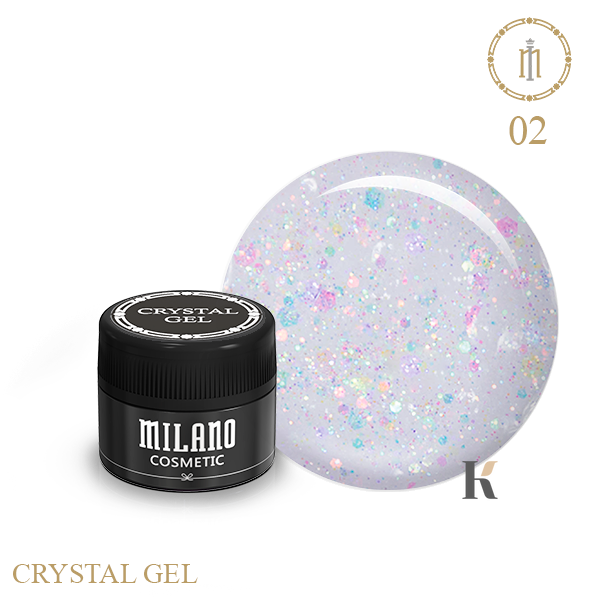 Купити Гель з гліттером  Milano Crystal Gel 02 , ціна 135 грн, фото 1